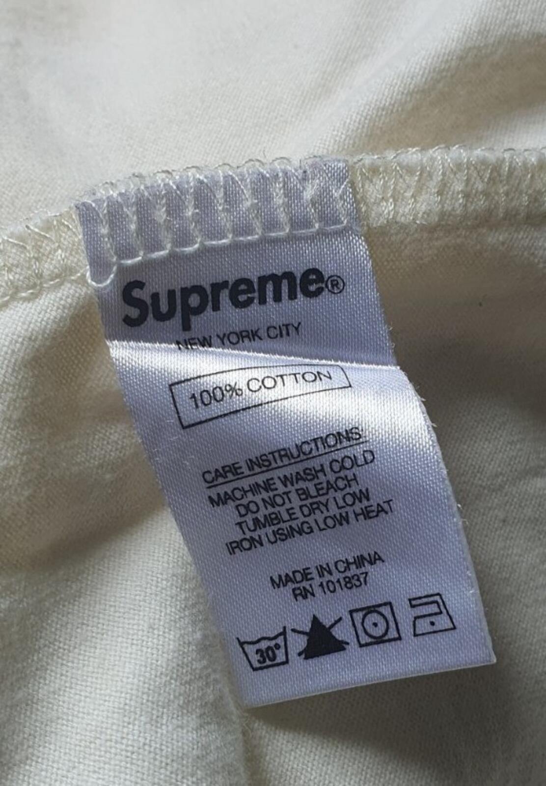FW18 Supreme Striped Rib Logo L/S Top natural jumper M medium reflective logo