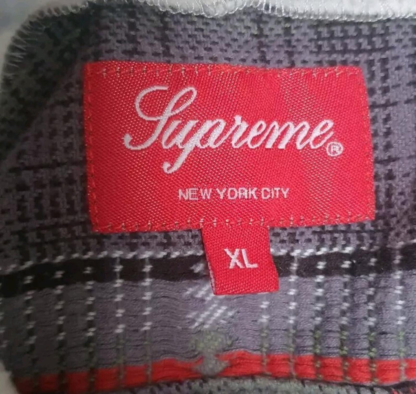 FW18 Supreme Kapuzenhemd aus Jacquard-Flanell, Größe XL