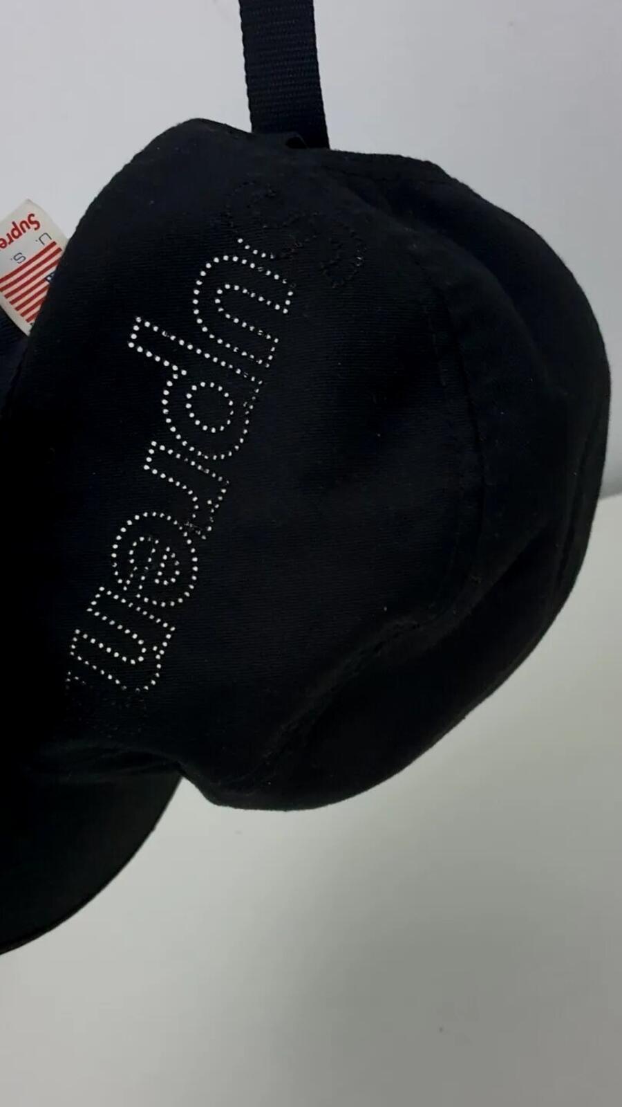 SS16 Supreme Perforated Logo Camp Cap Black