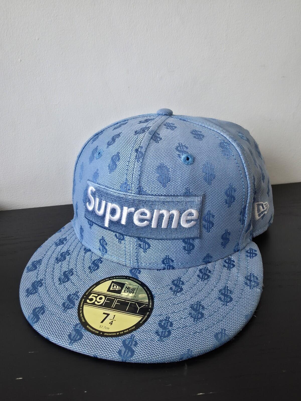 SS18 Supreme Monogram Box Logo New Era Light Blue Size 7 1/2 $ Dollar