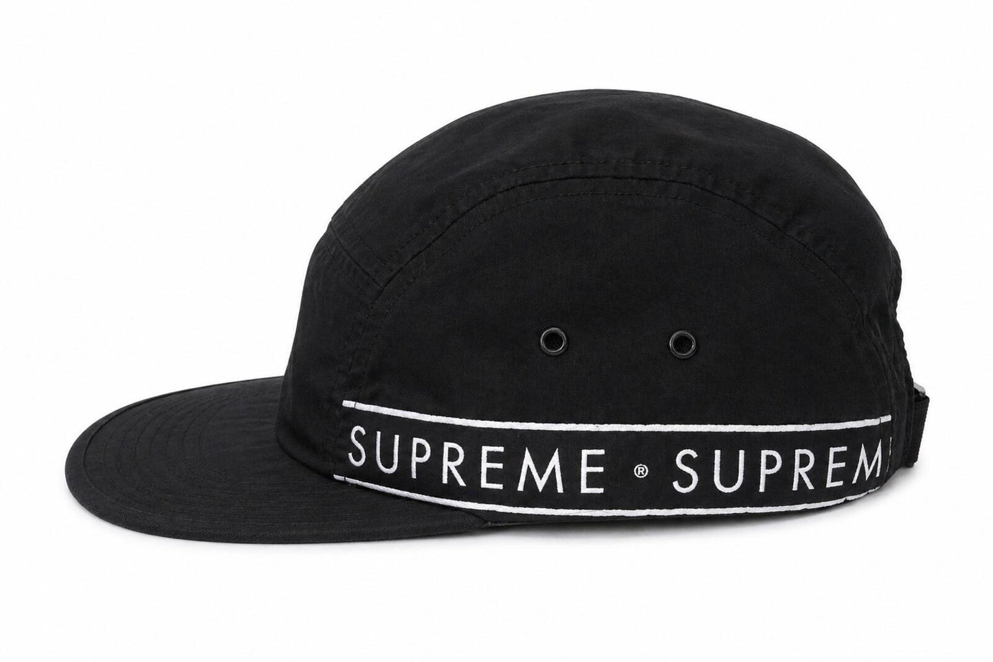 SS15 Supreme Side Tape Camp Cap Black