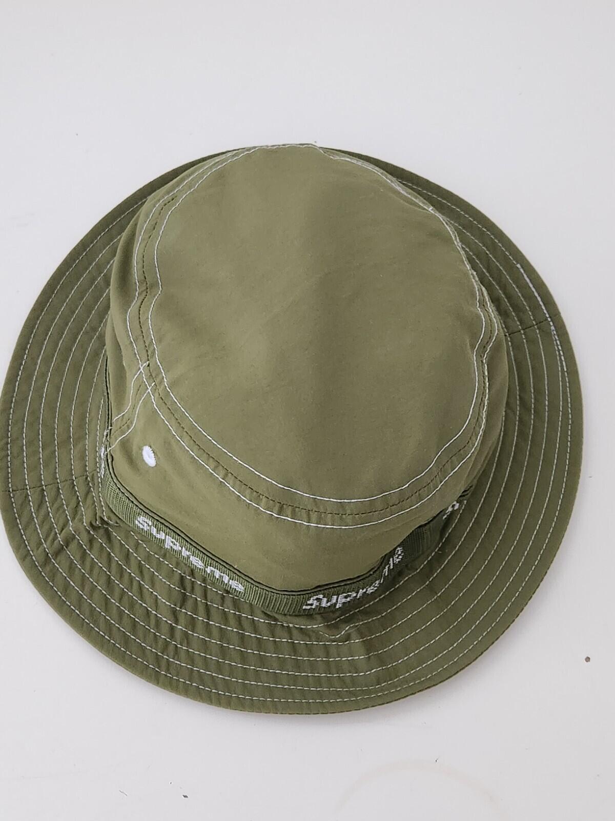 FW22 Supreme Webbing crusher Small Medium bucket hat Olive Water Resistant S / M