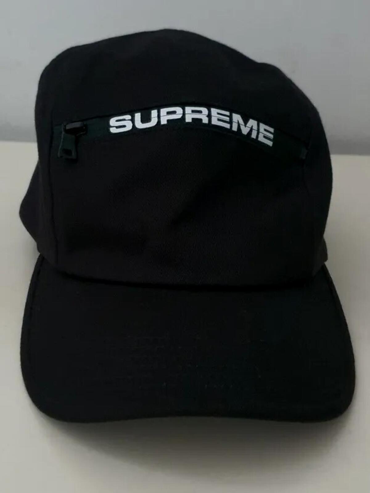 FW21 Supreme Top Zip camp cap black hat Zip Pocket