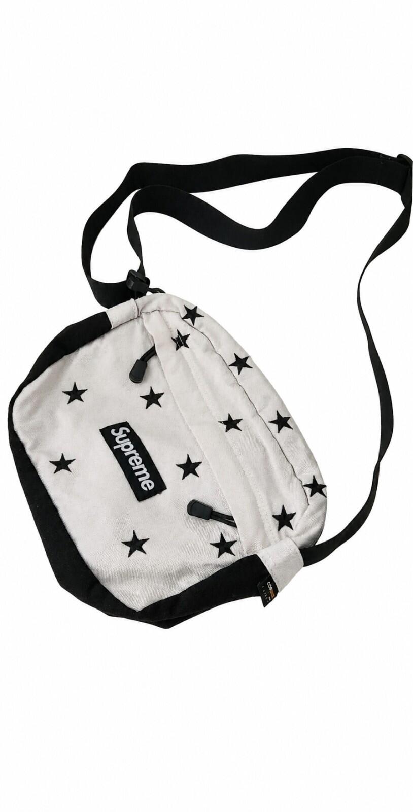 FW13 Supreme Embroidered Stars Shoulder Bag White