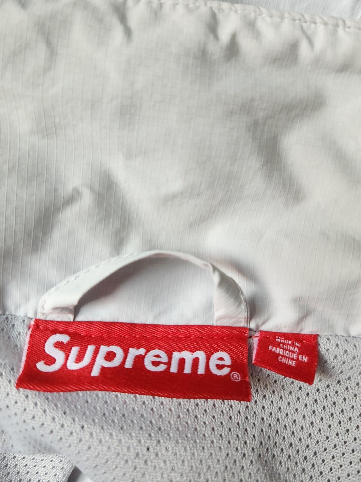 FW23 Supreme Logo Piping Hooded Track Jack Size XL Grey Lavender Water Resistant