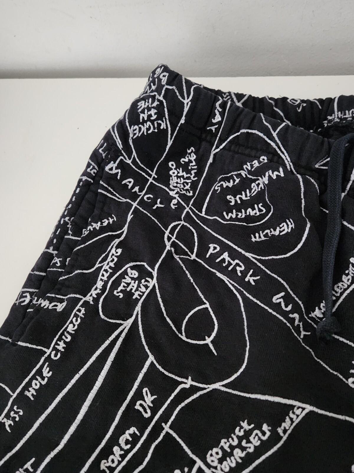 SS20 Supreme Gonz Embroidered Map sweatshort S Small Black shorts Mark Gonzales