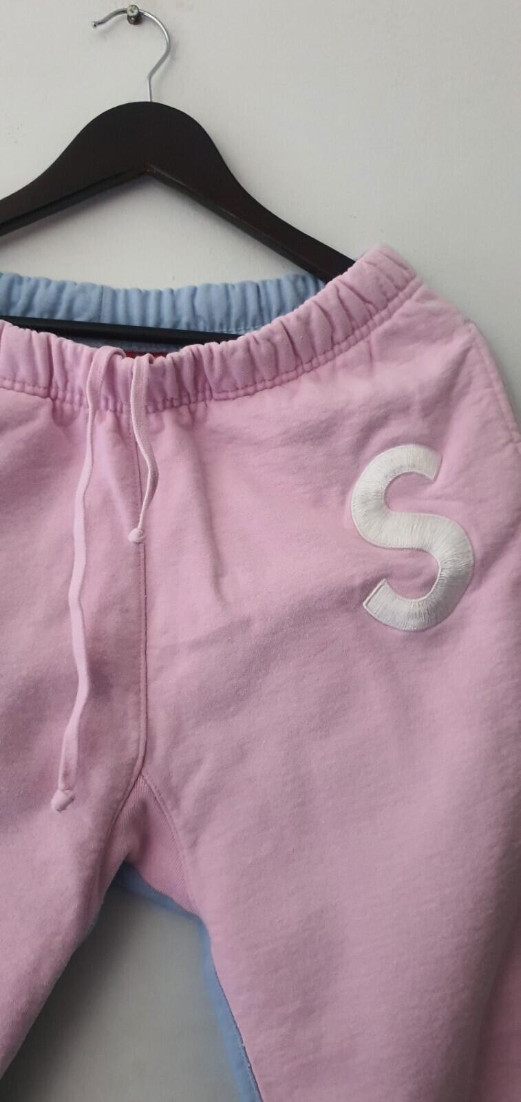 FW21 Supreme S Logo Split sweatpant pants size S Small Light Blue Pink