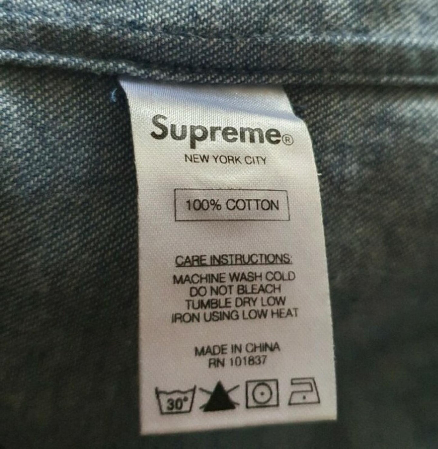 SS14 Supreme Baseball Denim Flannel S/S Shirt size L
