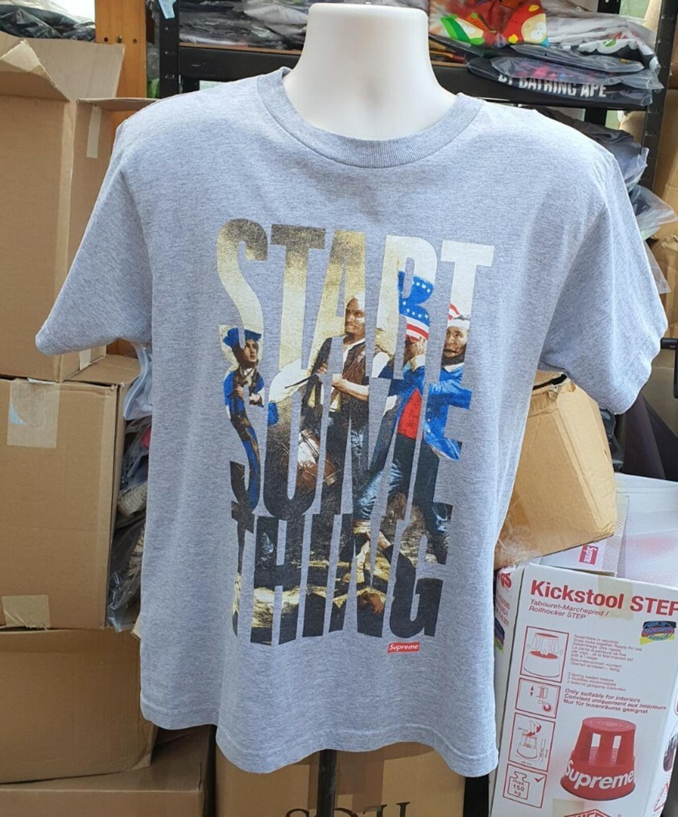 SS08 Supreme Start Something Tee Grey Size M