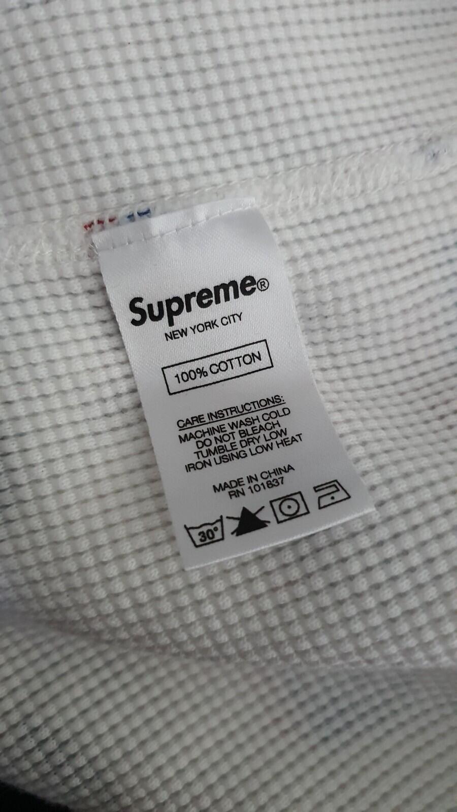 FW20 Supreme Interstate Waffle Thermal Crewneck Blanco Talla L