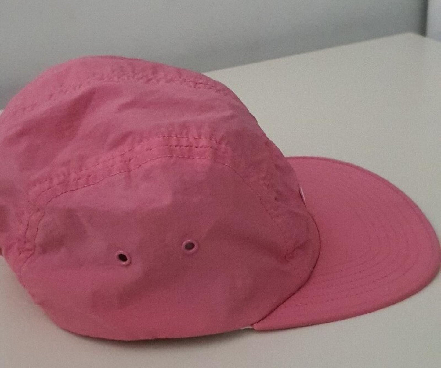 SS18 Supreme Raised Logo Patch Camp Cap Pink Nylon Hat Box Logo S/M Small Medium