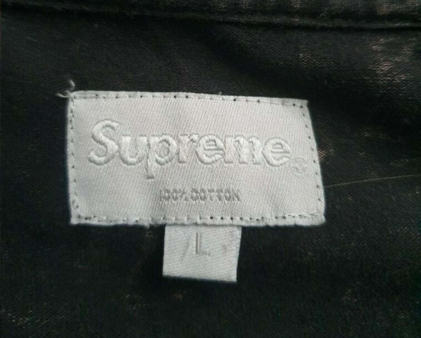 SS17 Supreme Acid wash arc logo l/s top size L large black long sleeve