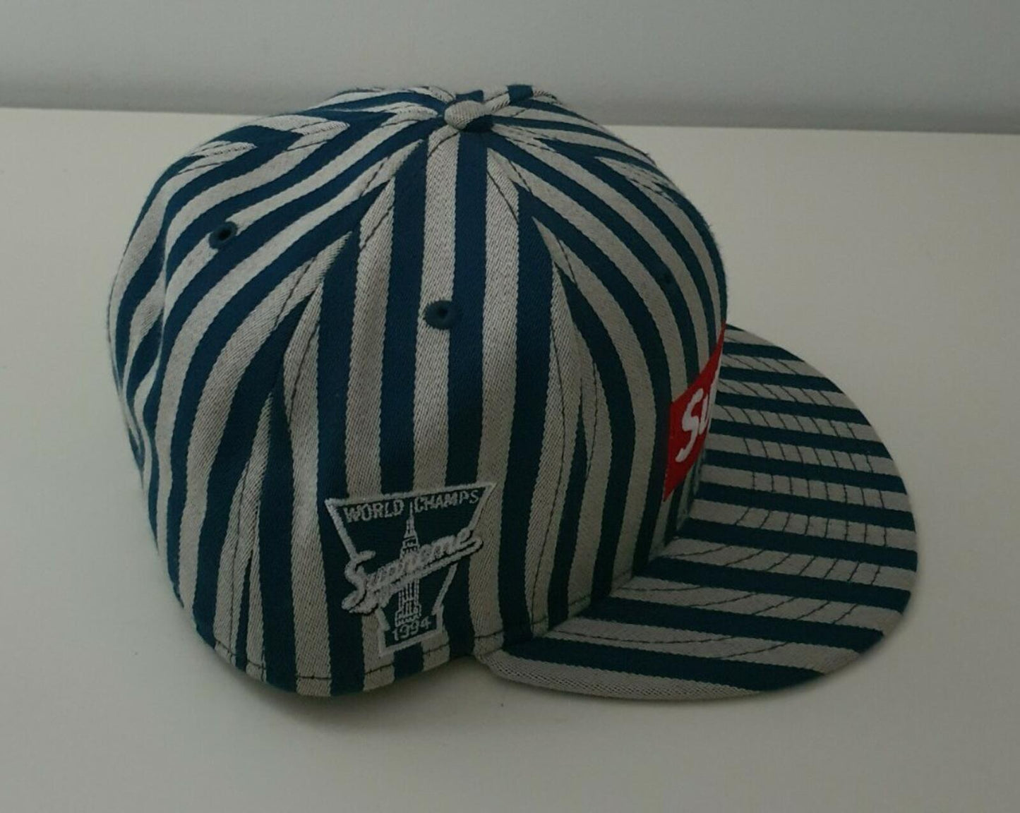FW13 Supreme New Era 59Fifty Striped Box Logo hat cap 7 3/8 John White and Son