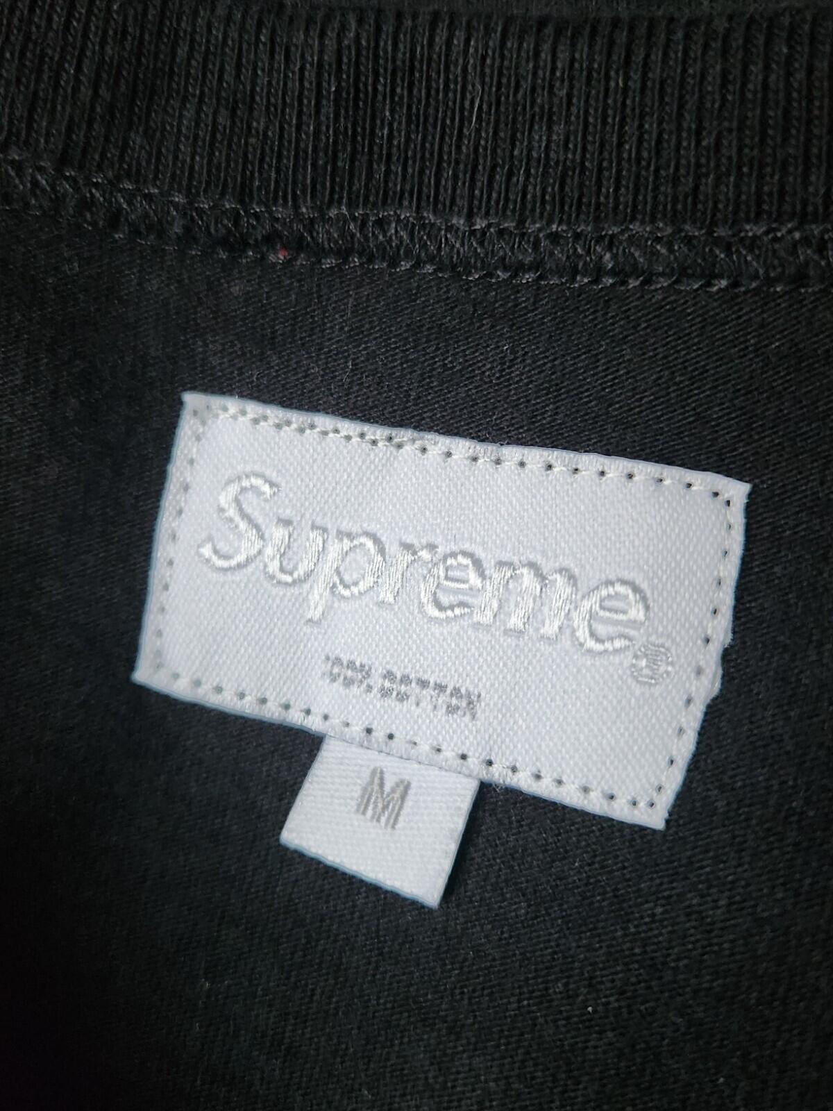 FW17 Supreme 2-Tone S/S Henley Black Tee size M Medium T-shirt