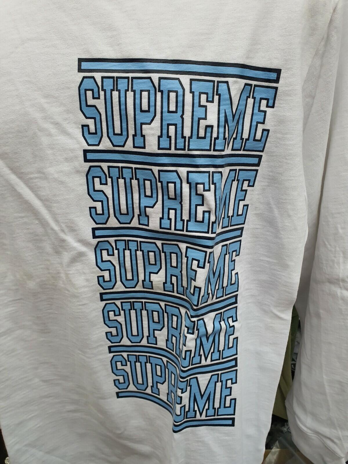 SS18 Supreme Stacked L/S Top white Größe XL Langarm