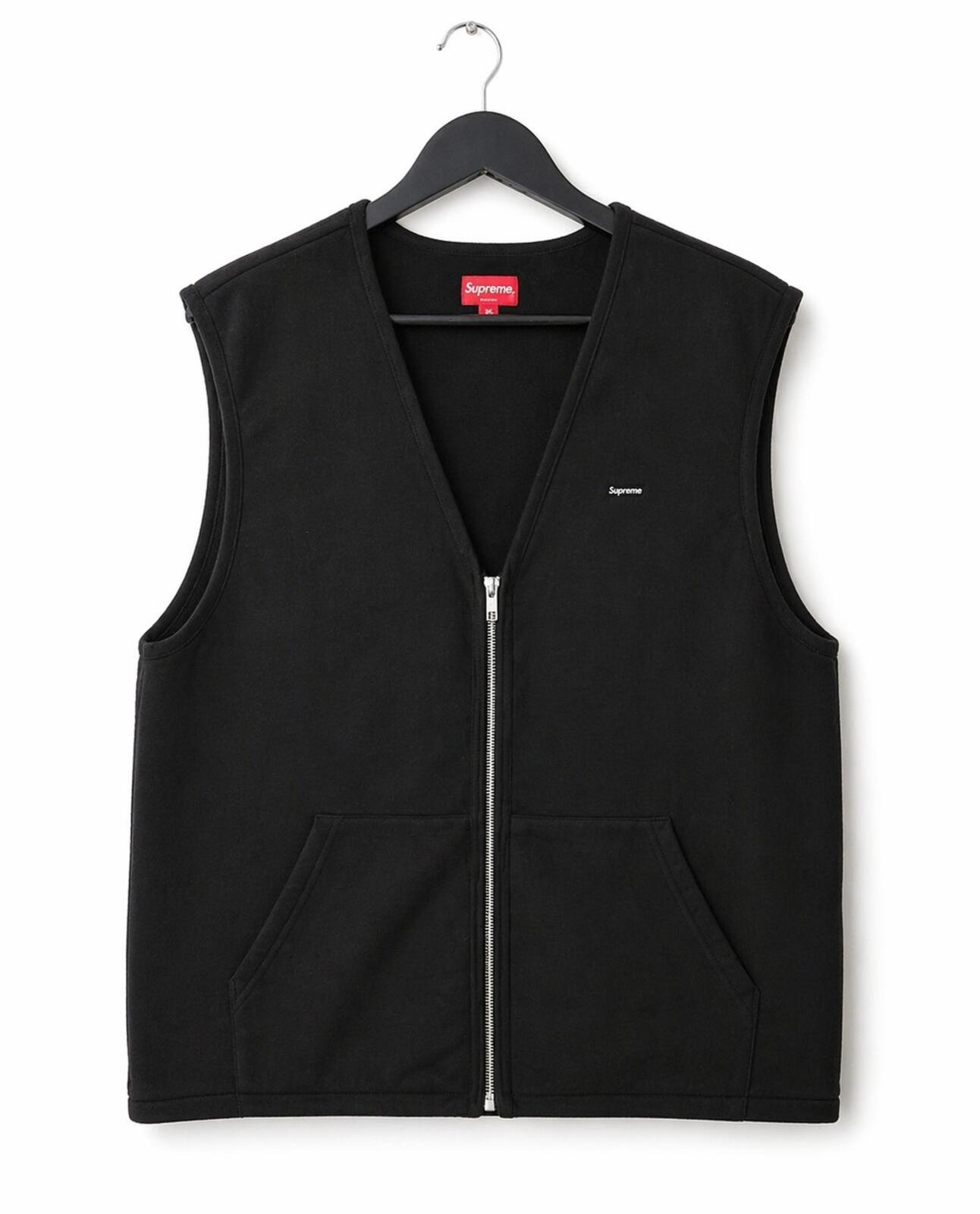 FW20 Supreme Zip Up Sweat Vest Black Size S