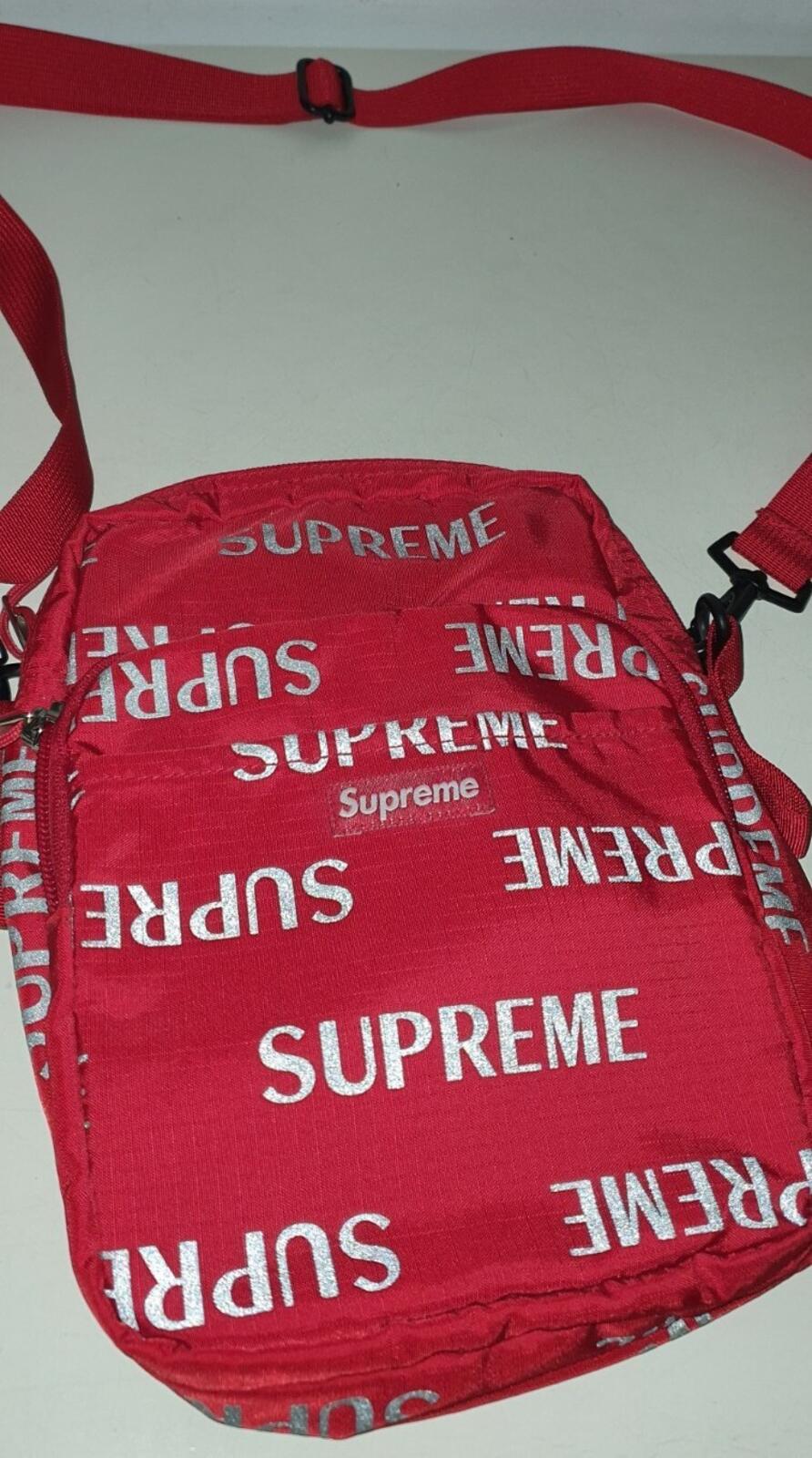FW16 Supreme 3M Reflective Repeat Shoulder Bag Rojo