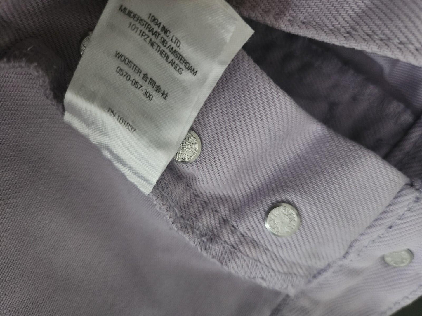 FS22 Supreme Regular Jeans 32 W32 L32 lavendelfarbene Hose Enzymwäsche 13 oz Denim