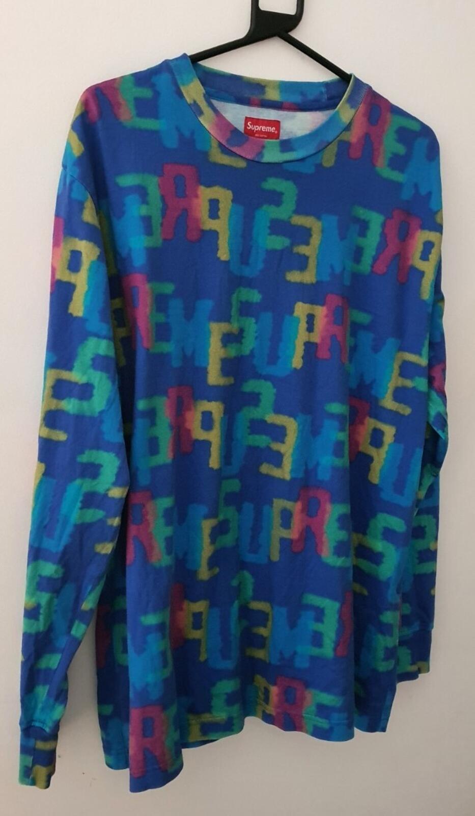 SS18 Supreme Letters L/S top Tee size L large T-shirt royal blue