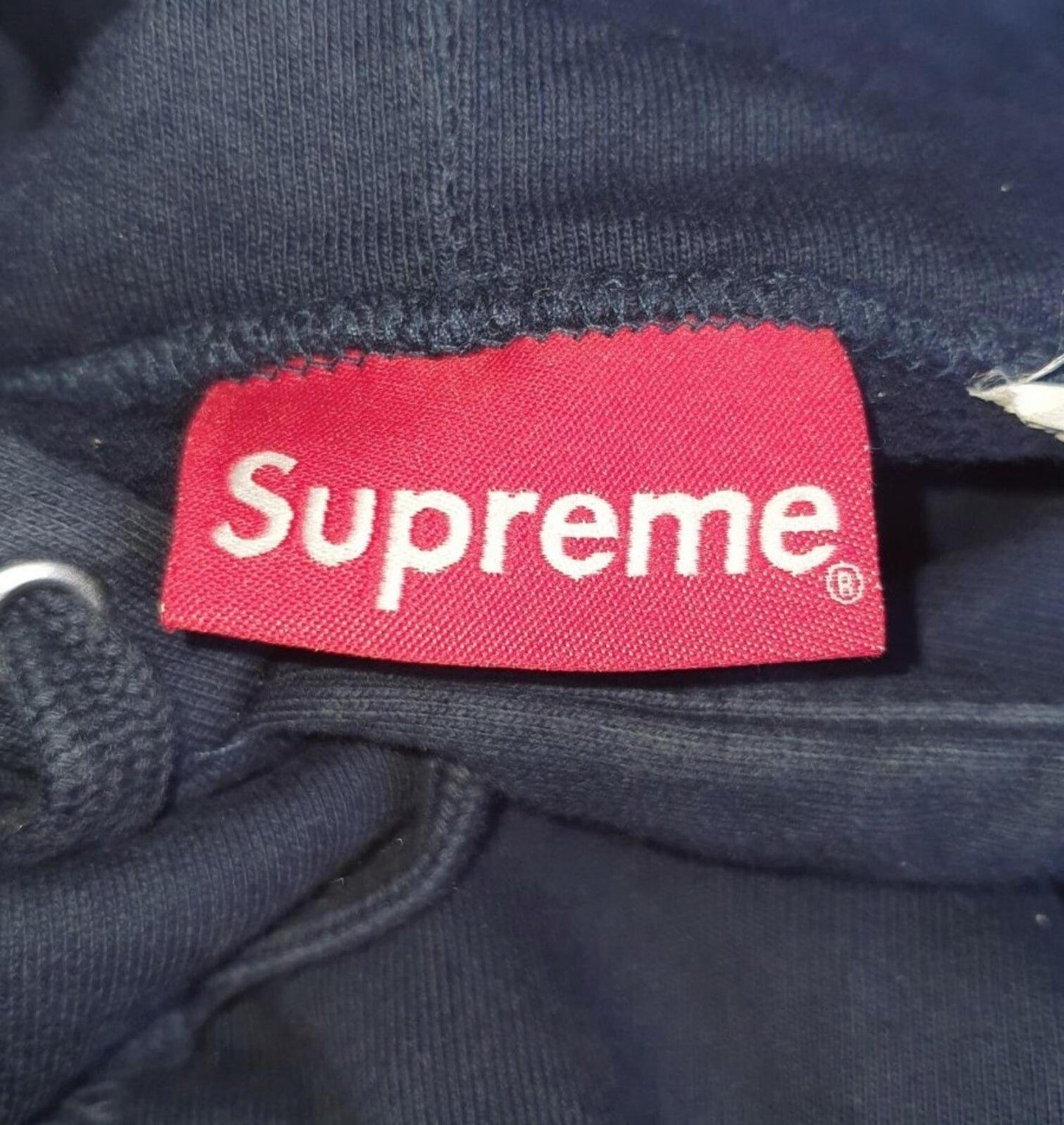 SS18 Supreme Piping Hooded Sweatshirt Navy Size L