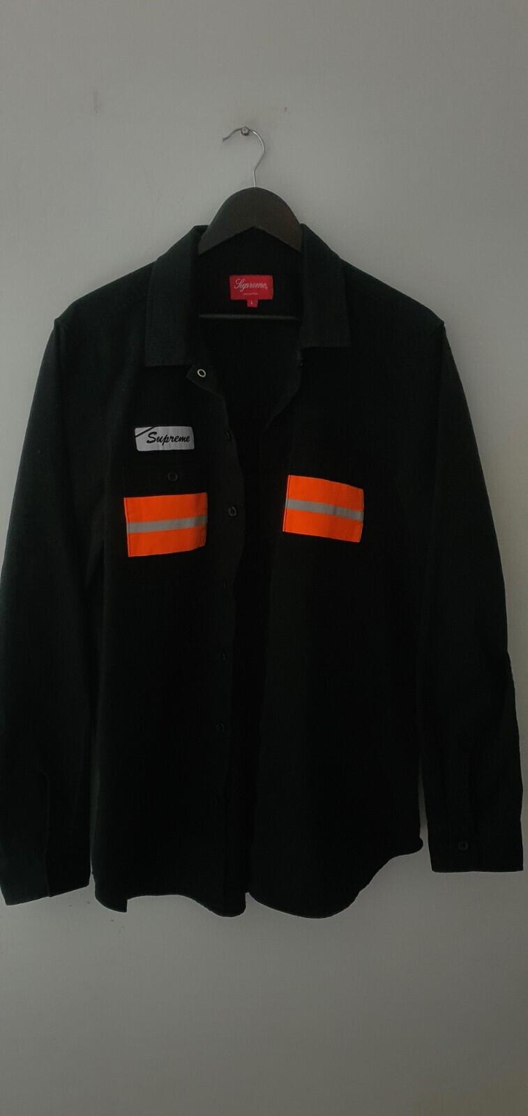 FW14 Supreme Hi-Vis Work Shirt Black Size L