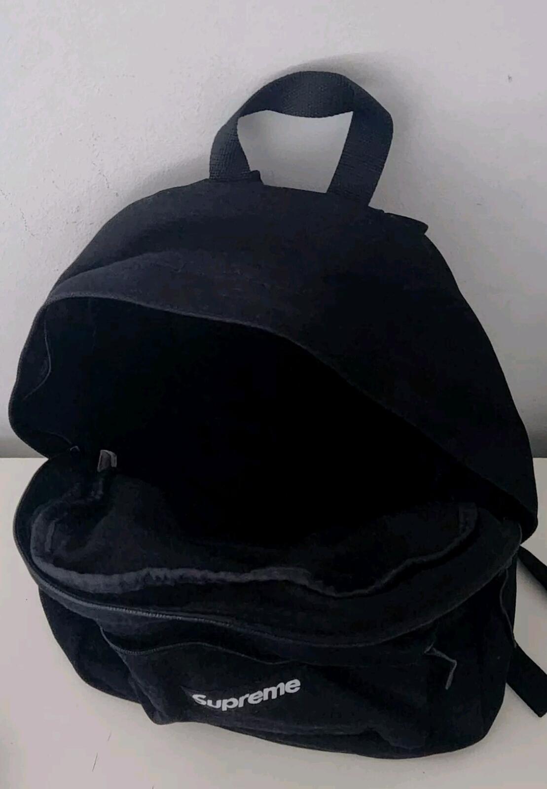 FW20 Supreme Canvas Backpack black Box Logo Bag 20L