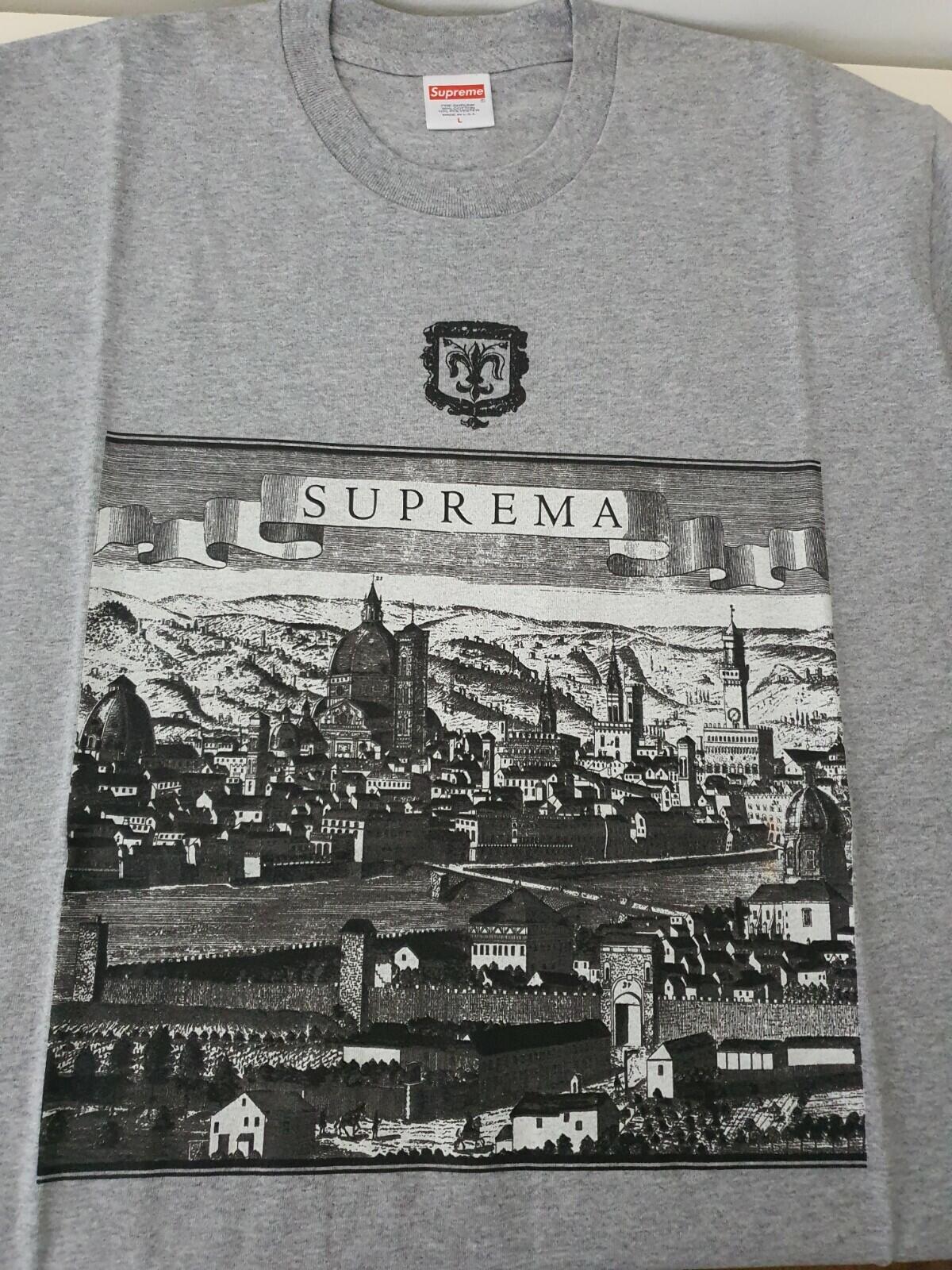 SS18 Supreme Fiorenza tee M medium heather grey T-shirt Suprema Made In USA