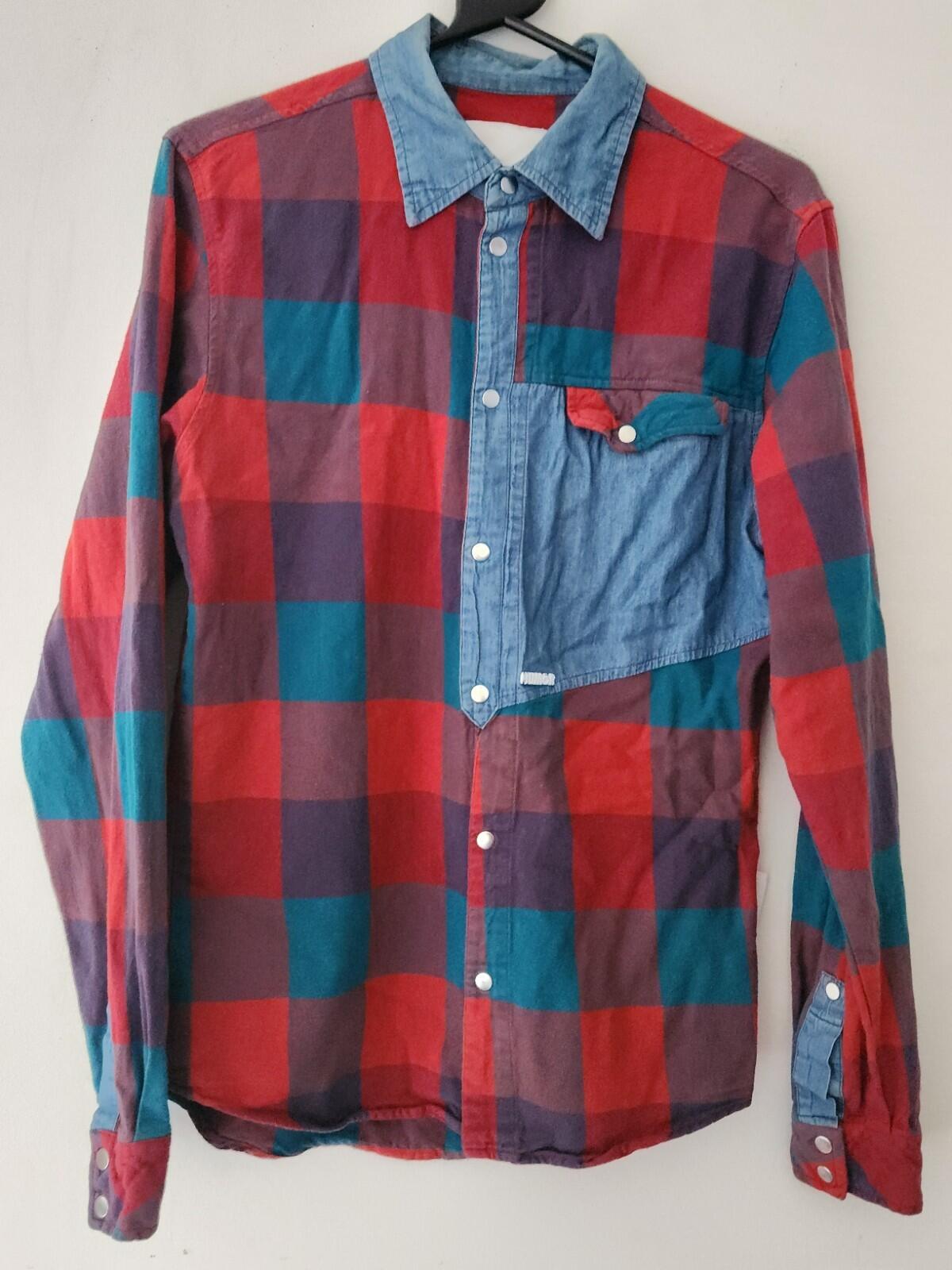 HUMOR Dummy Shirt flannel checked S small Multicoloured long sleeve Denim