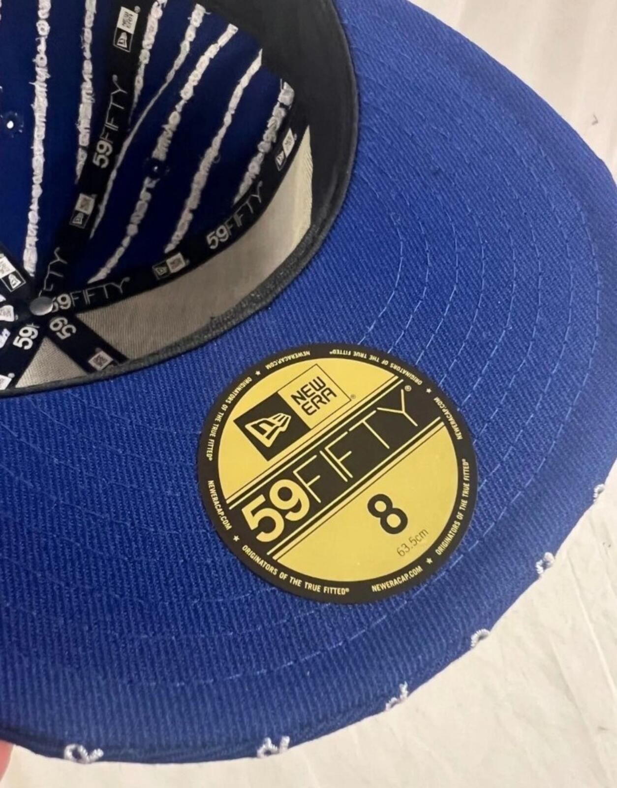 SS19 Supreme Text Stripe New Era Blue Hat Box Logo Wollbaseballmütze