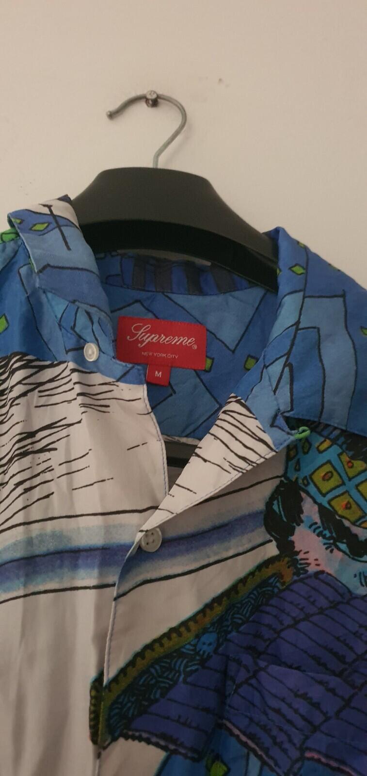 SS23 Supreme Ronin Silk S/S Shirt Blue Size M medium short sleeve