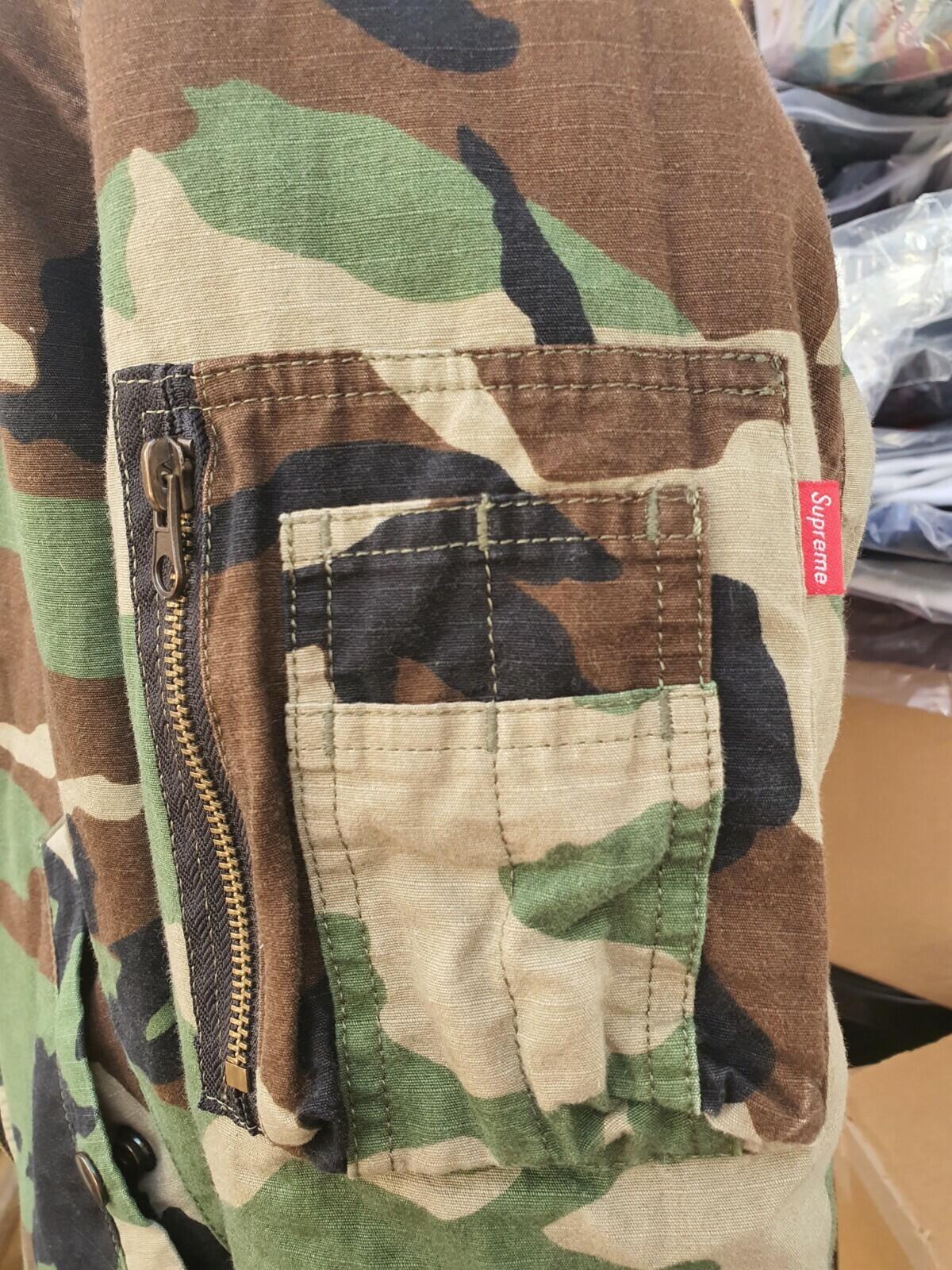 SS15 Supreme MA-1 Reversible Jacket Green Camo Black Size M