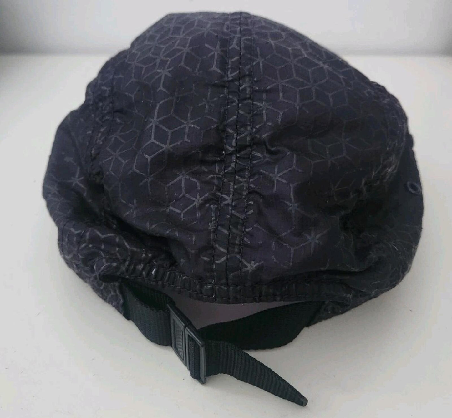 SS19 Supreme Geometric Ripstop Camp Cap Purple Nylon Hat Made In USA
