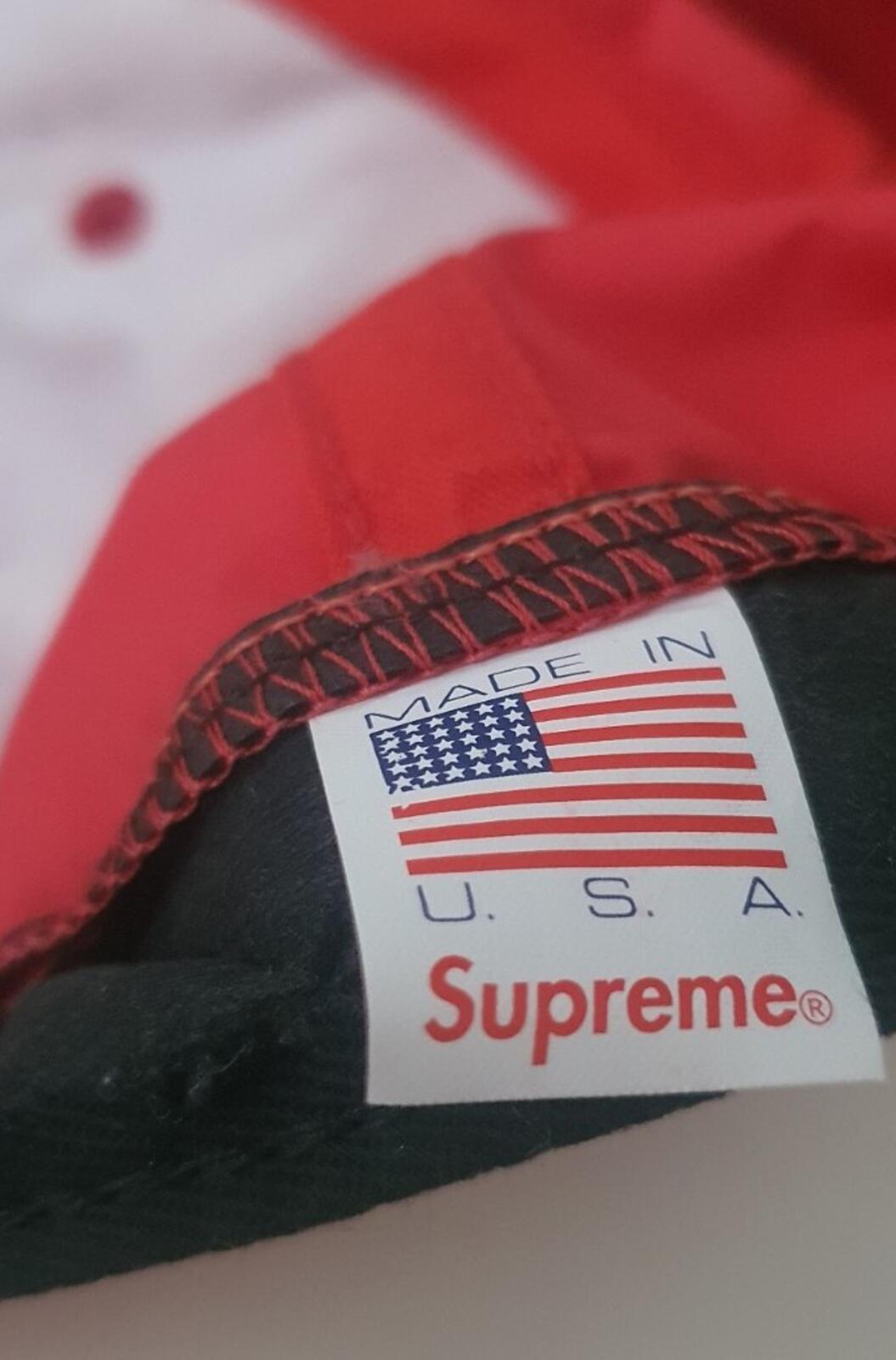 SS17 Supreme Chrome Stripe 6-panel Red cap hat