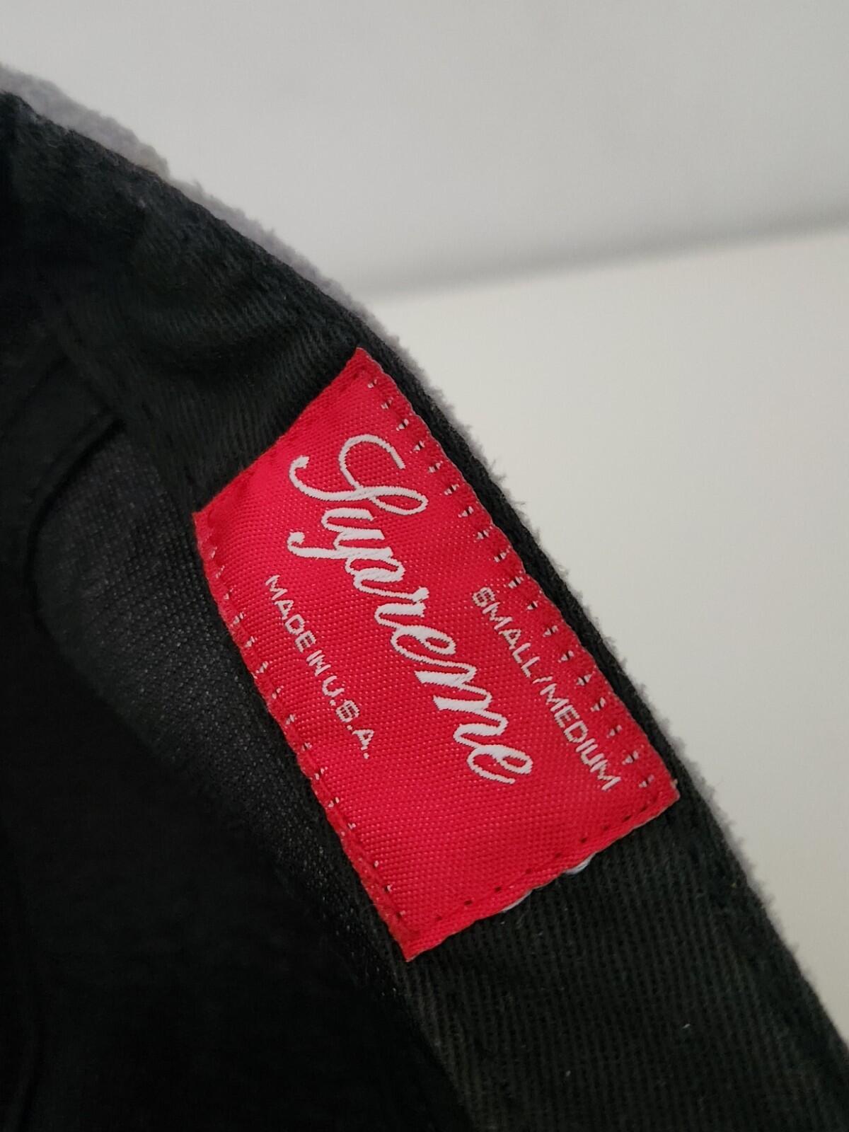 FW15 Supreme Polartec Fleece Fitted Camp Cap Grey Black Hat Size S/M Vintage