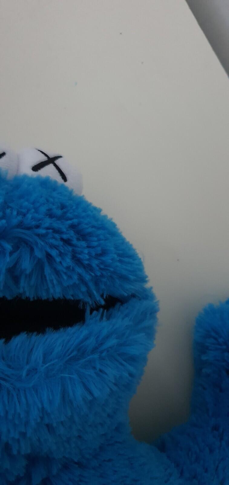 KAWS x Sesame Street UNIQLO Cookie Monster Plush Toy blue New Accessory