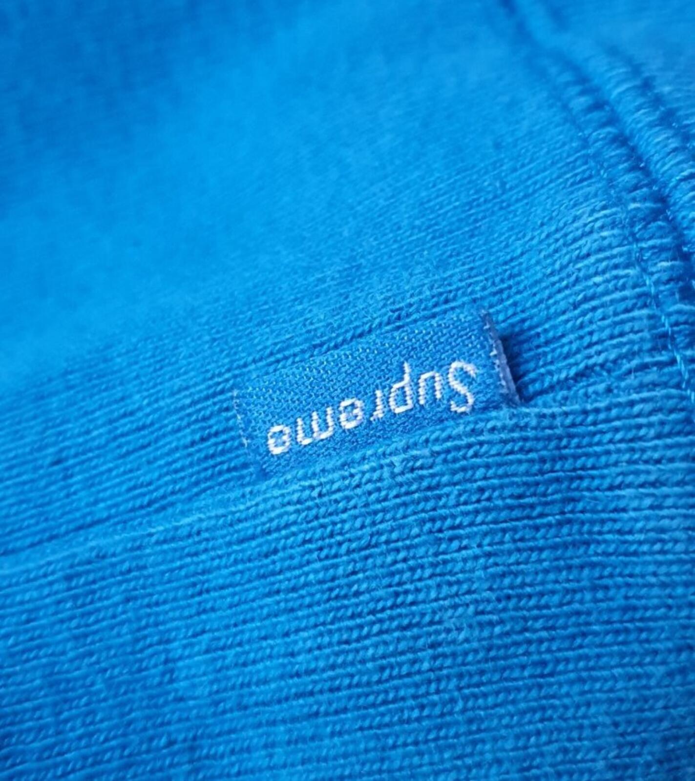 SS18 Supreme Sleeve Embroidery Hooded Sweatshirt Aqua Size M