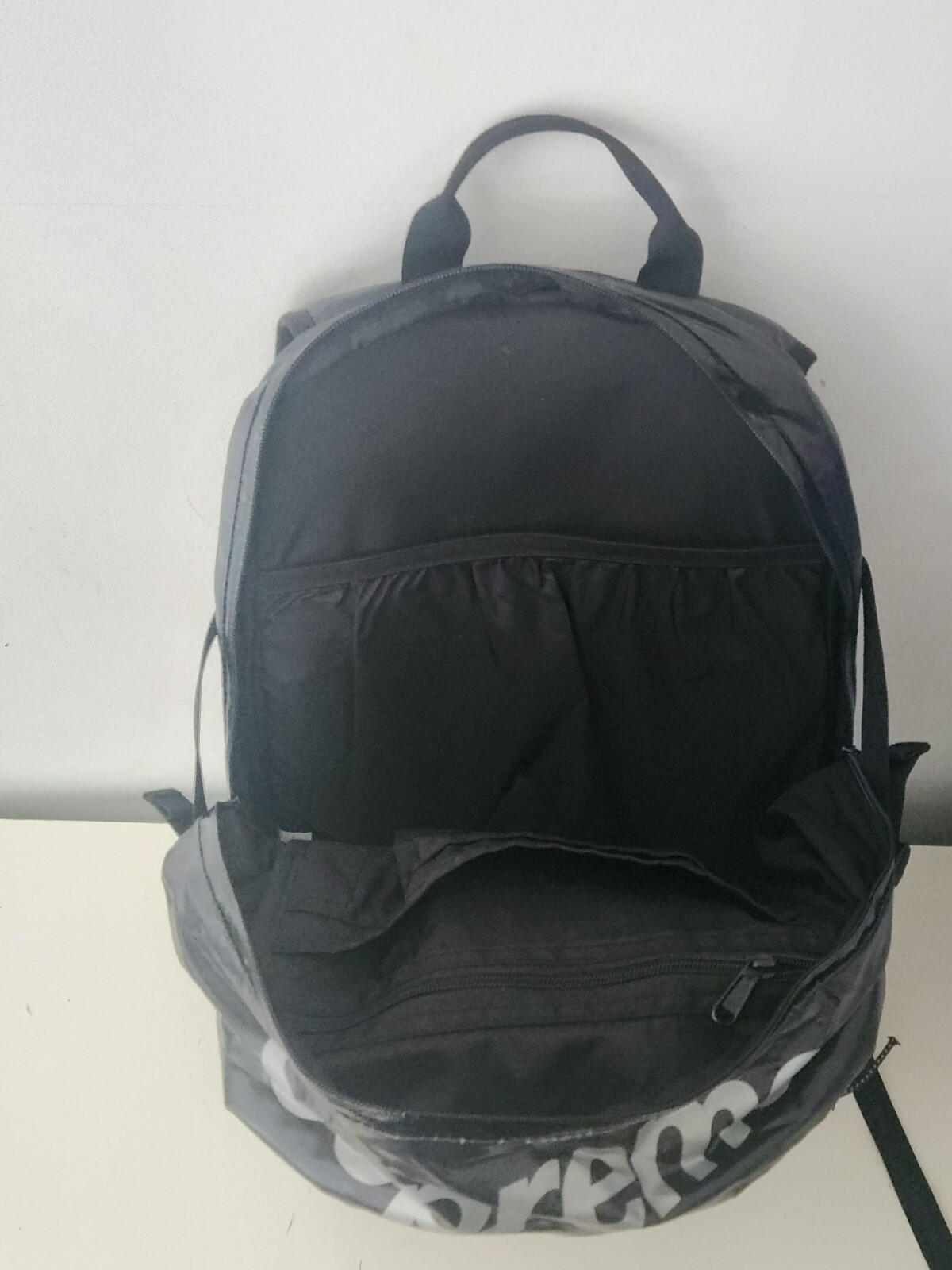 FW17 Supreme black backpack Cordura Fabric box logo Reflective text 20L Bag