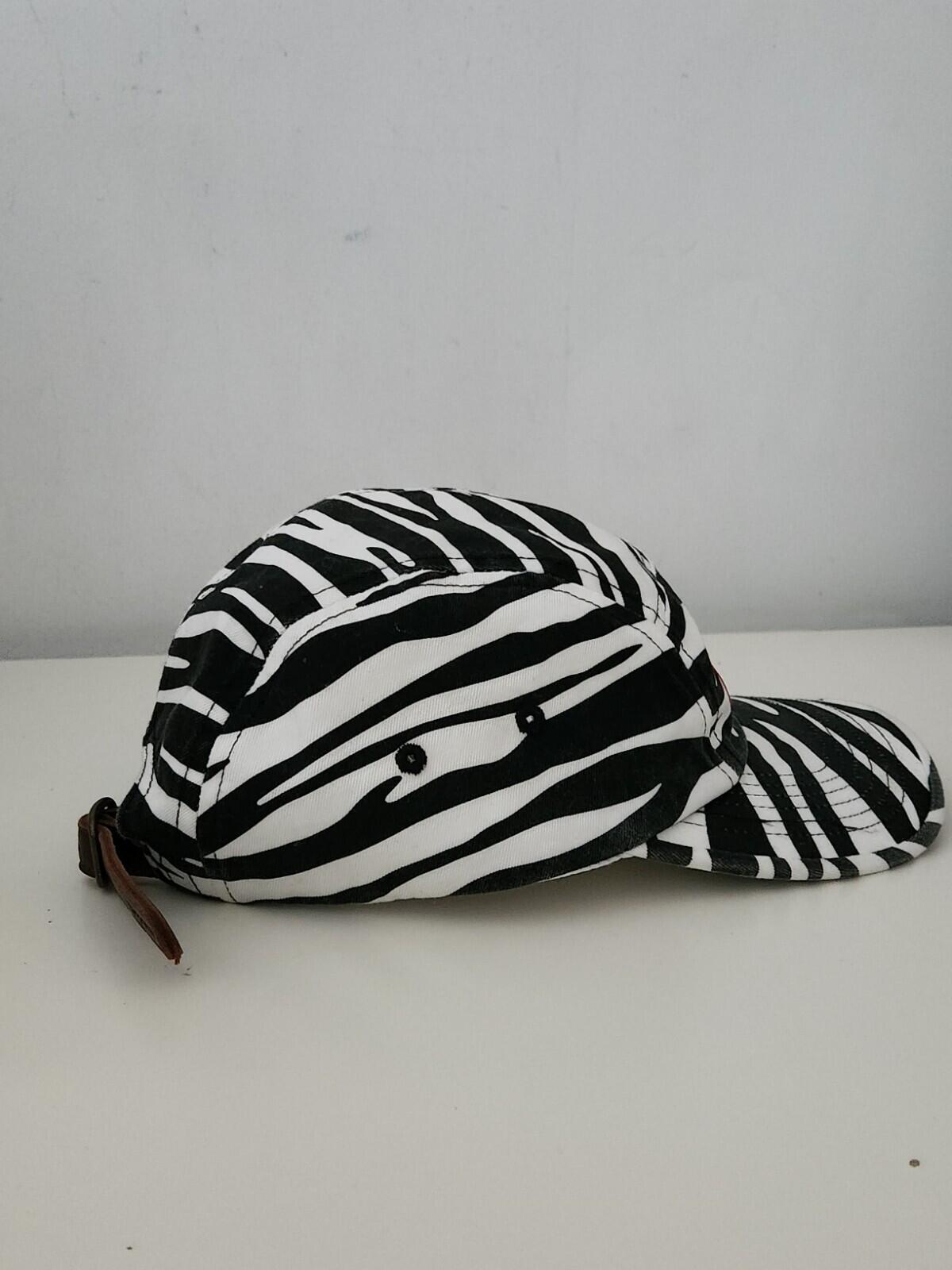 FW22 Supreme Washed Chino Twill Camp Cap Zebra Leather Strap Hat