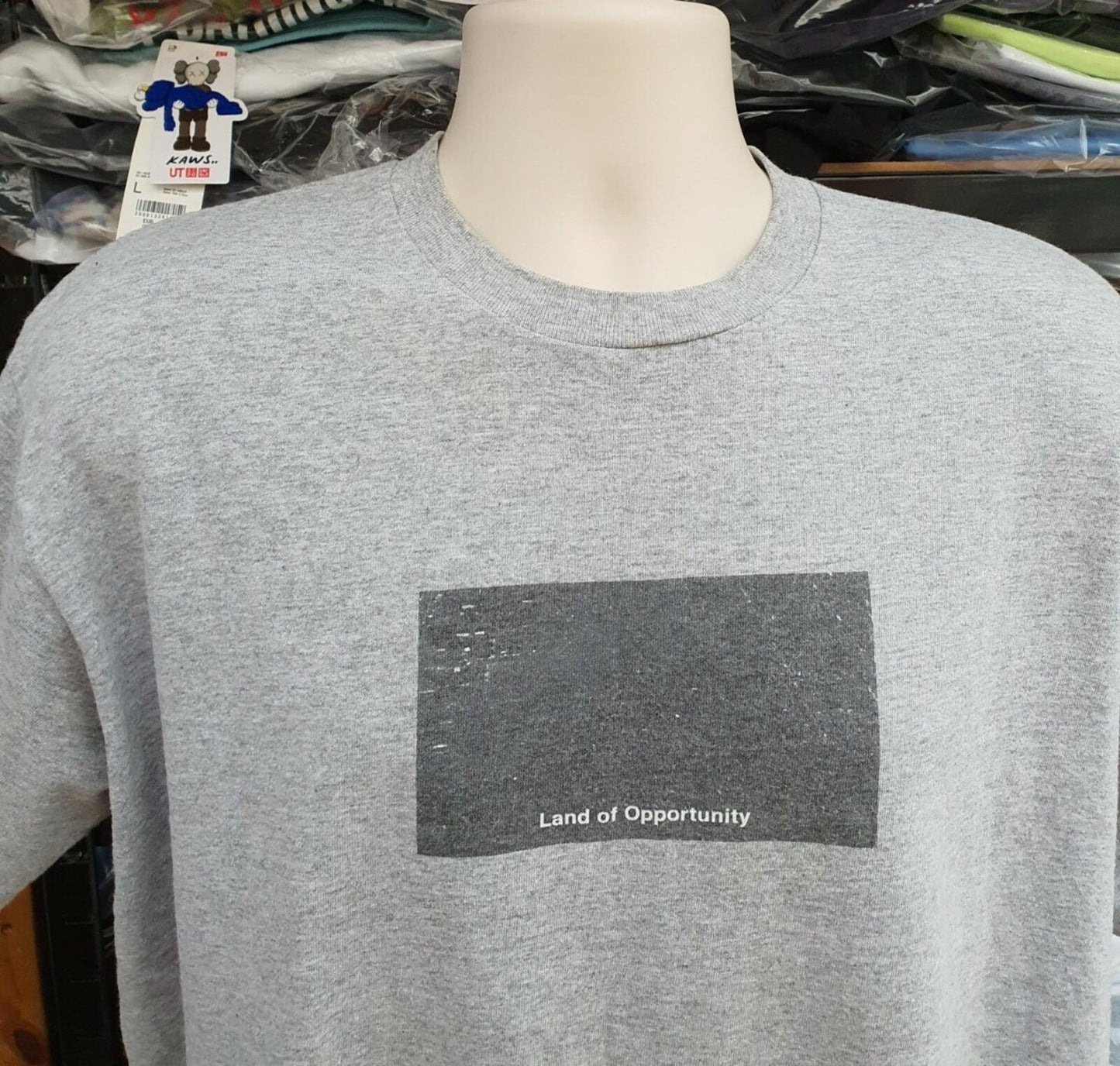 2003 Supreme Land of Opportunity / Menace II Society Tee Heather Grey Size L