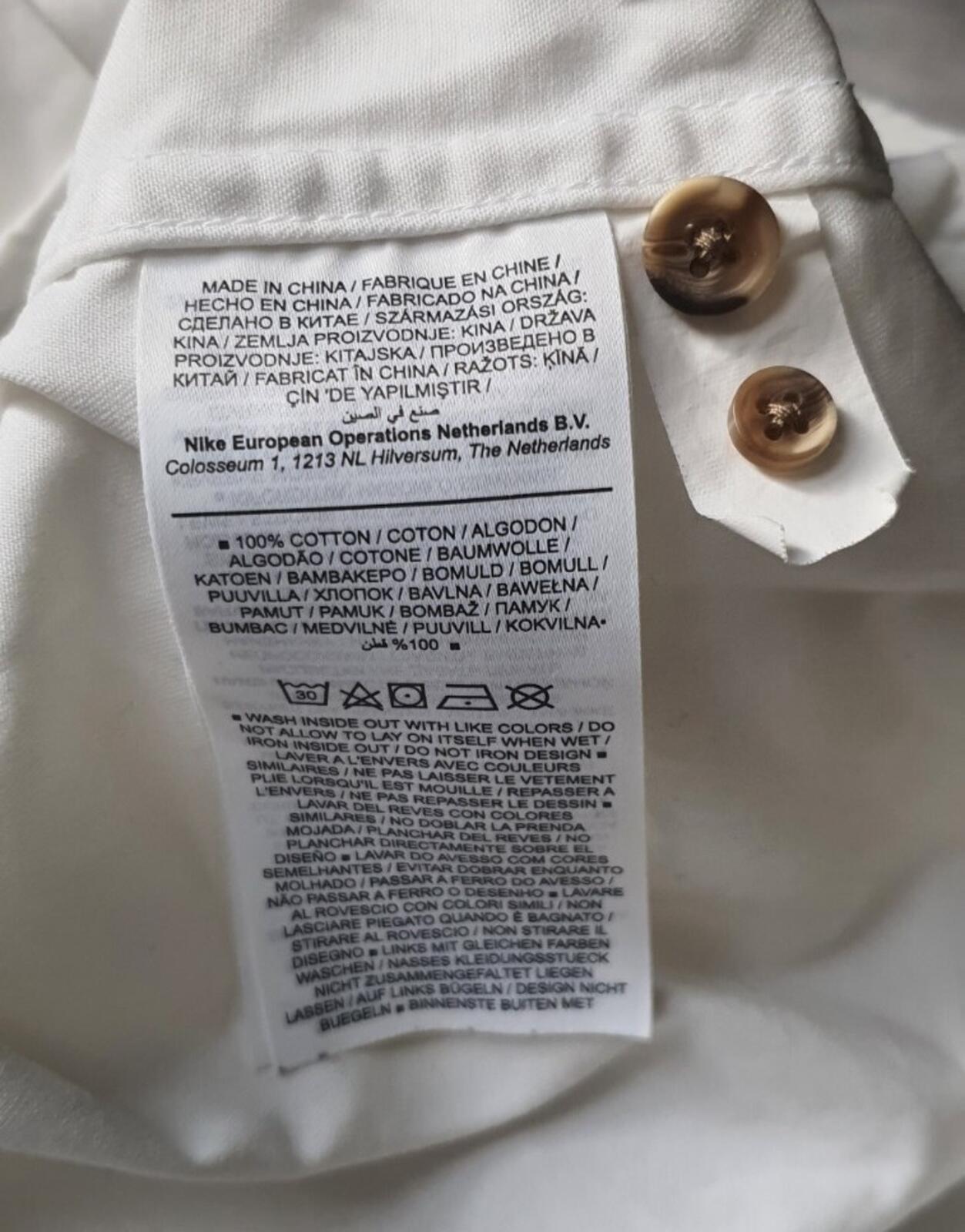 SS21 Supreme x Nike Cotton Twill shirt white size S small long sleeve