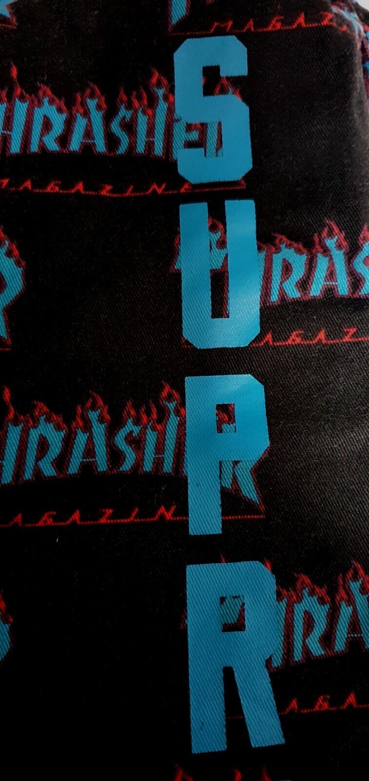 SS15 Supreme x Thrasher short size S small black Flame shorts Rare