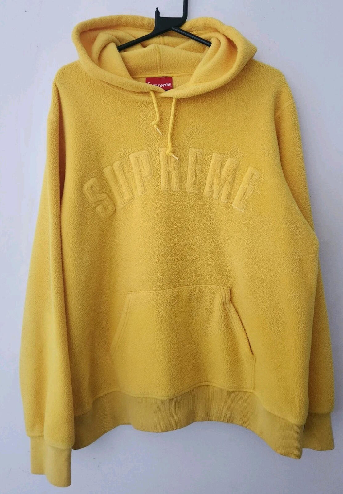 FW18 Supreme Polartec Hooded Sweatshirt Fleece Yellow M