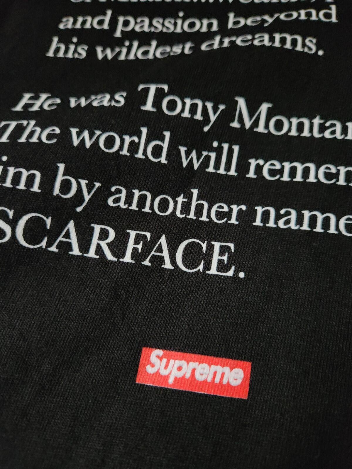 FW17 Supreme x Scarface Shower tee black T-shirt size M medium Tony Montana