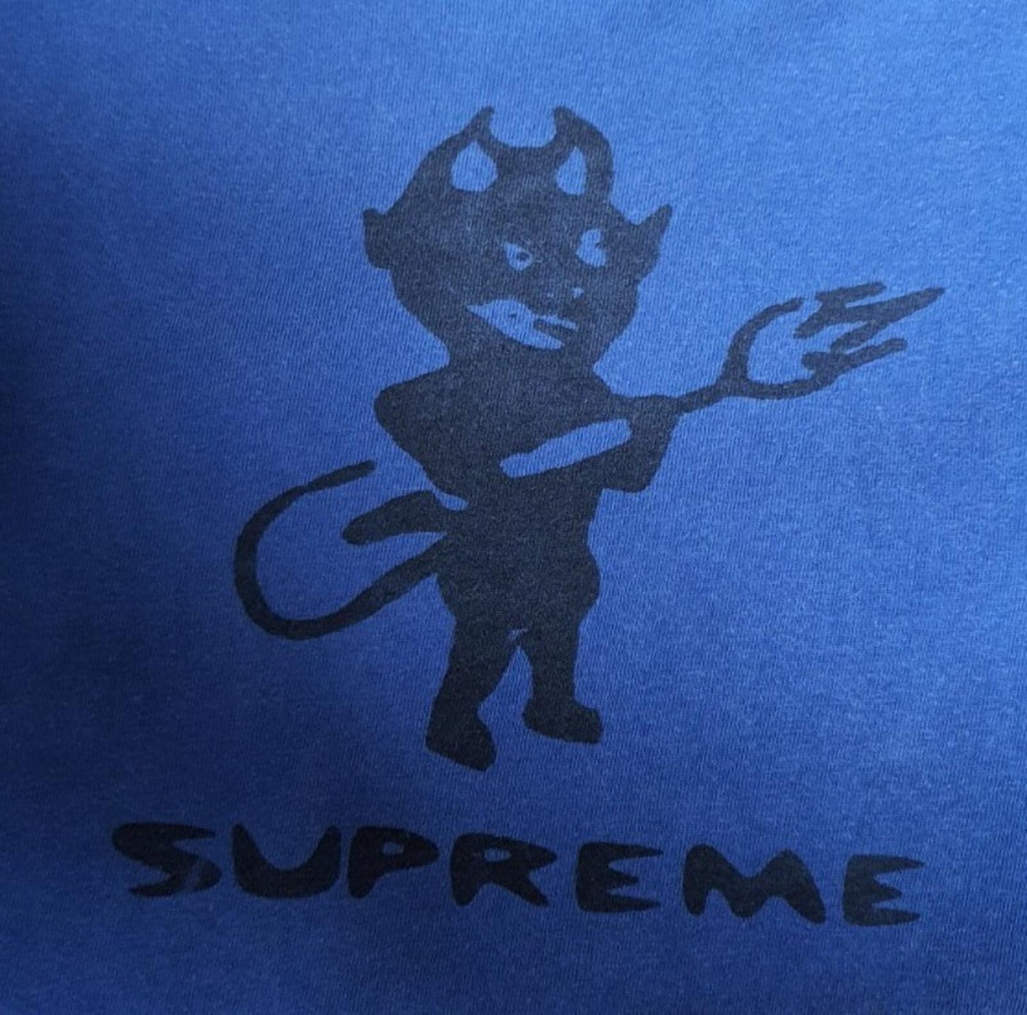 FW15 Supreme Devil heather royal tee size M medium T-shirt blue Rare