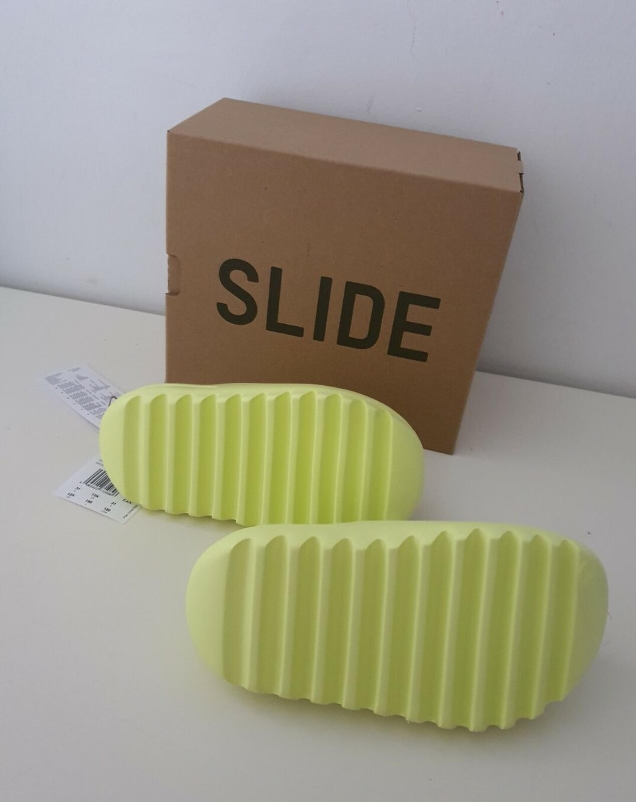 KIDS ADIDAS YEEZY SLIDE US 12K UK 12K EUR 31 neon green KIDS slides Glow Green