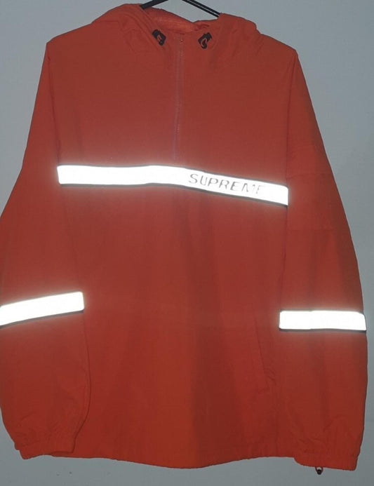 SS18 Supreme Reflective Taping Hooded Pullover L large jacket Water resistant