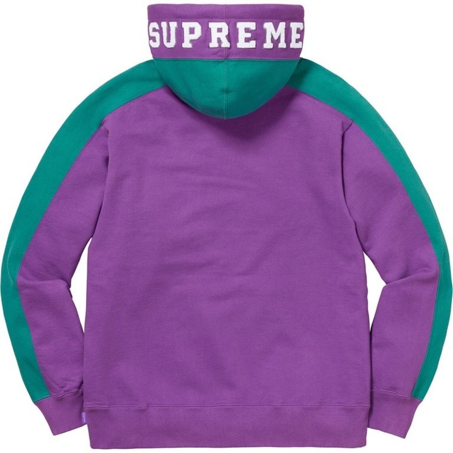 FW18 Supreme Paneled Hooded Sweatshirt Violet Size M