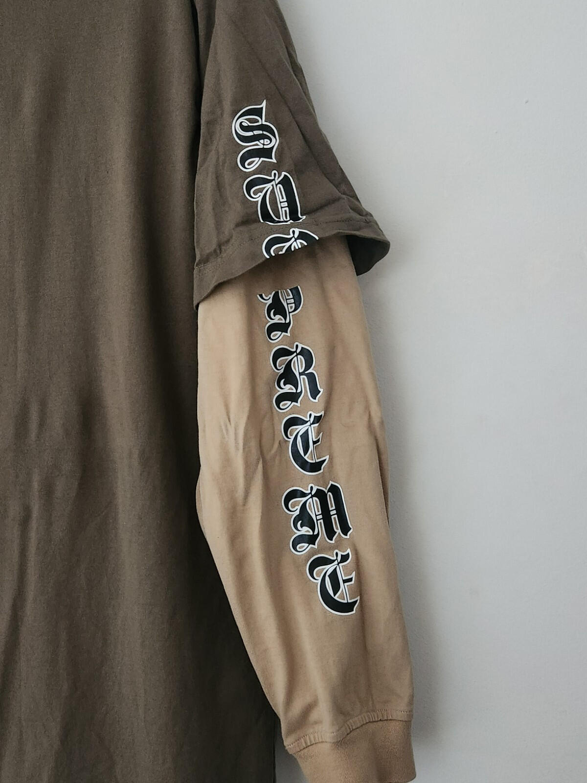 FW22 Supreme Layered Hooded L/S Top Hoodie Olive Size M