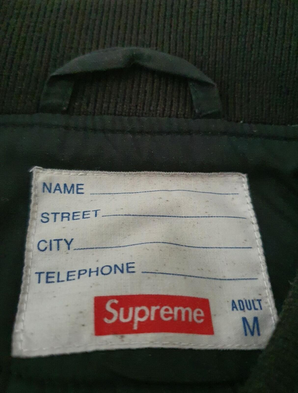 FW14 Supreme Polartec Varsity Bomber Jacket size M medium