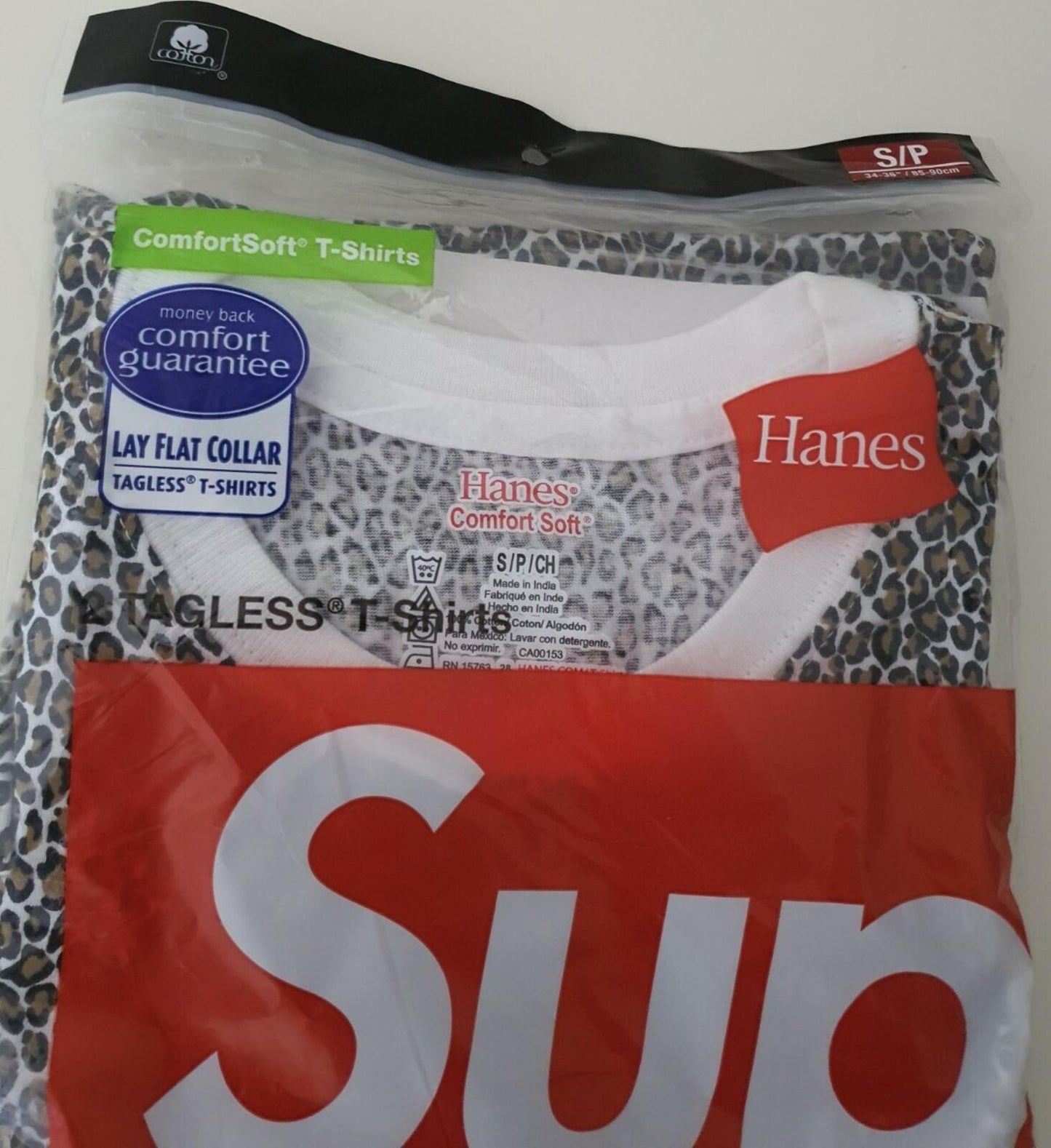 1x SS19 Supreme Hanes Leopard Tee T-shirt size S small New Underwear
